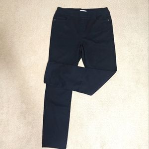 Liz Claiborne 16 Tall Women's Mid Rise Straight Pull-On Pants, Bla l